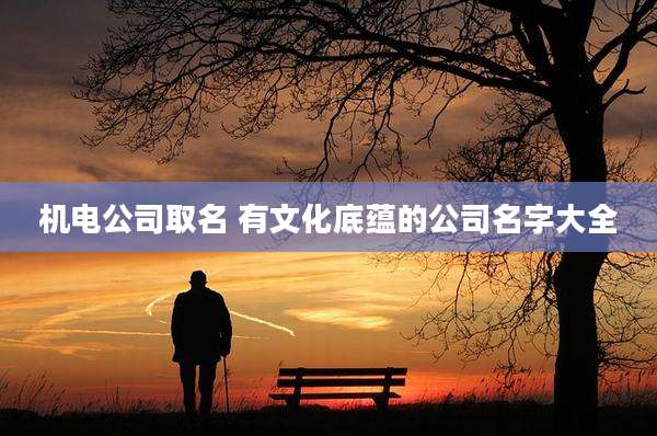 机电公司取名 有文化底蕴的公司名字大全