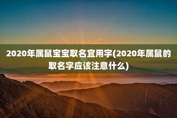2020年属鼠宝宝取名宜用字(2020年属鼠的取名字应该注意什么)