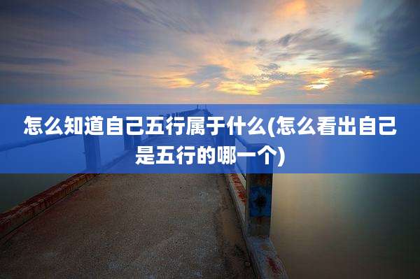 怎么知道自己五行属于什么(怎么看出自己是五行的哪一个)