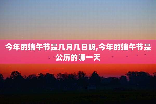 今年的端午节是几月几日呀,今年的端午节是公历的哪一天