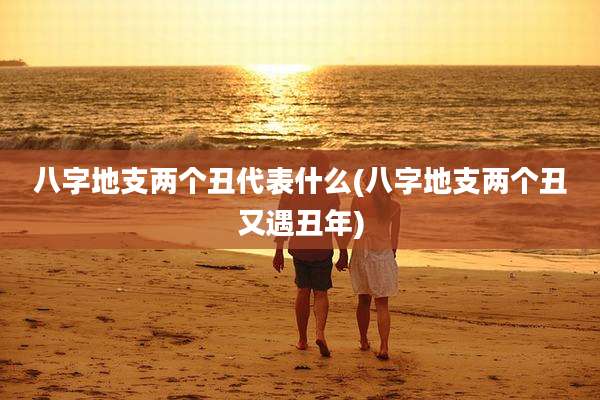 八字地支两个丑代表什么(八字地支两个丑又遇丑年)