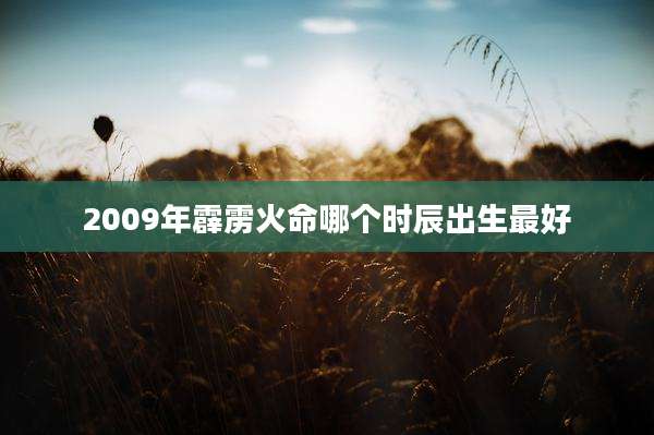 2009年霹雳火命哪个时辰出生最好