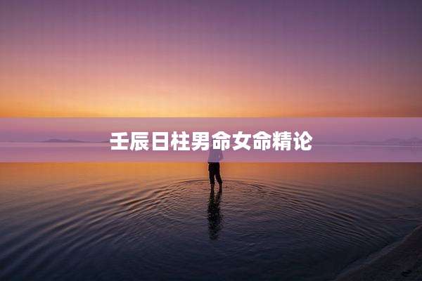 壬辰日柱男命女命精论