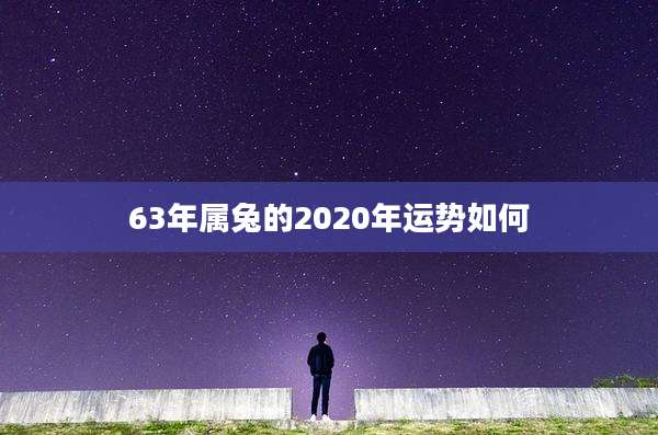 63年属兔的2020年运势如何