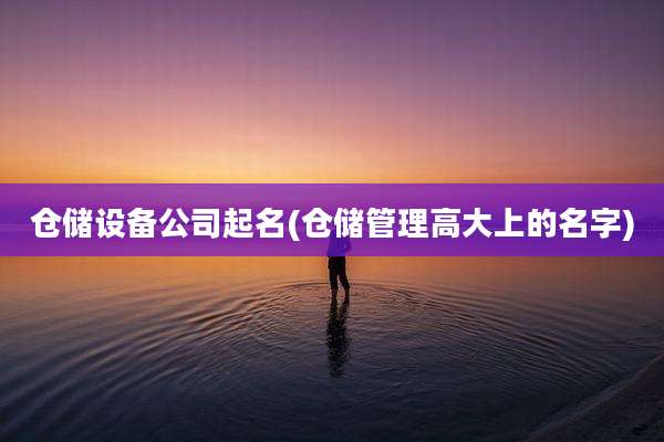 仓储设备公司起名(仓储管理高大上的名字)