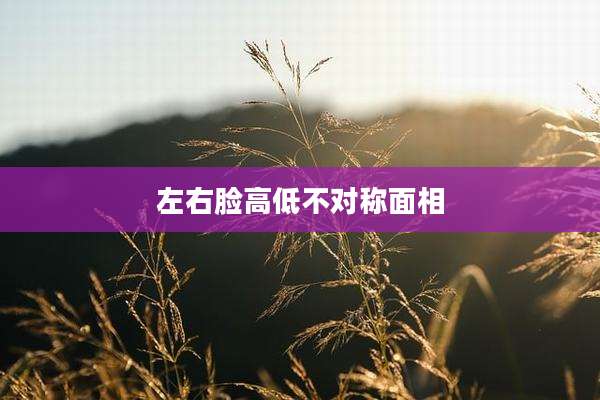 左右脸高低不对称面相