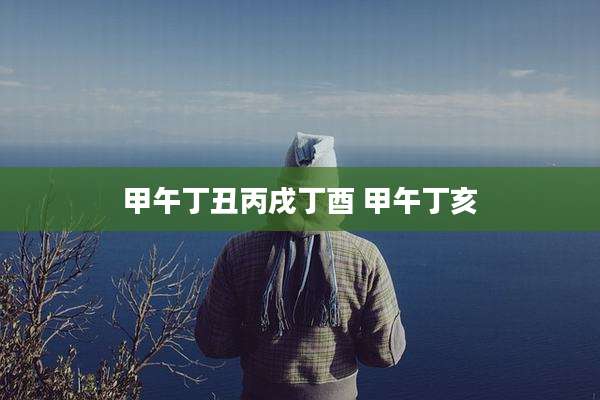 甲午丁丑丙戌丁酉 甲午丁亥