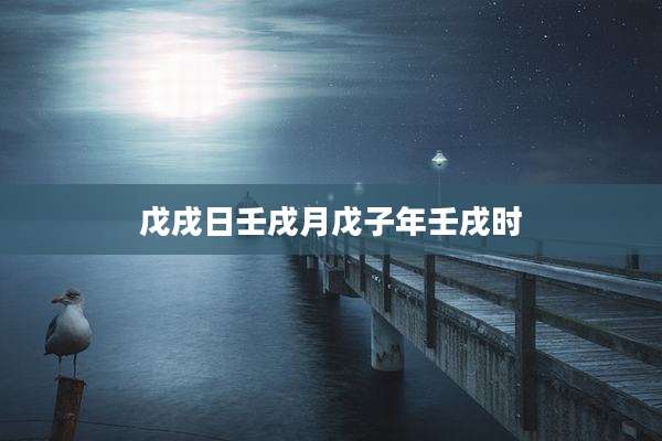 戊戌日壬戌月戊子年壬戌时
