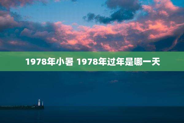 1978年小暑 1978年过年是哪一天