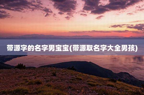 带源字的名字男宝宝(带源取名字大全男孩)