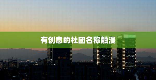 有创意的社团名称触漫