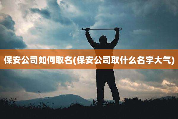 保安公司如何取名(保安公司取什么名字大气)