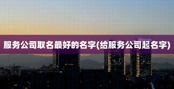 服务公司取名最好的名字(给服务公司起名字)