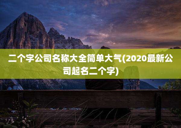 二个字公司名称大全简单大气(2020最新公司起名二个字)