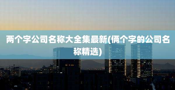 两个字公司名称大全集最新(俩个字的公司名称精选)