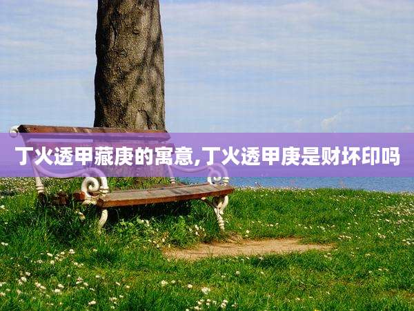 丁火透甲藏庚的寓意,丁火透甲庚是财坏印吗