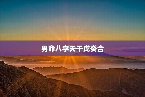 男命八字天干戊癸合