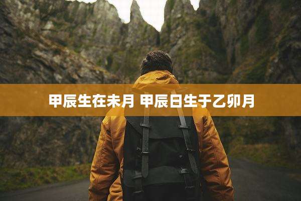 甲辰生在未月 甲辰日生于乙卯月