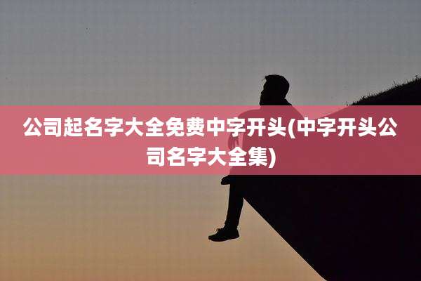 公司起名字大全免费中字开头(中字开头公司名字大全集)