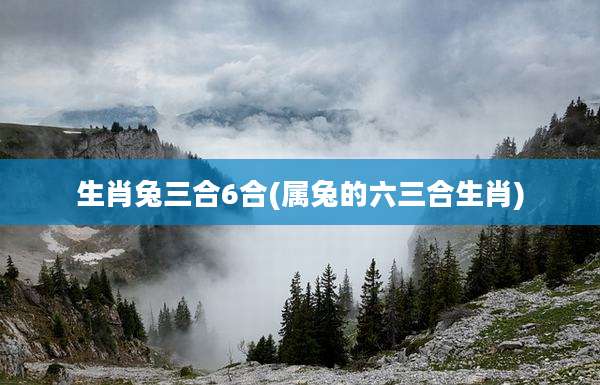 生肖兔三合6合(属兔的六三合生肖)