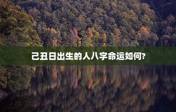 己丑日出生的人八字命运如何?
