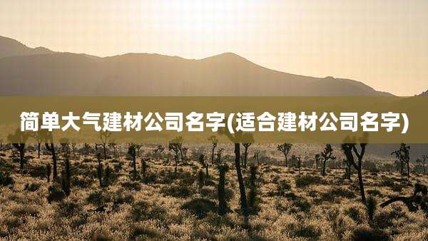 简单大气建材公司名字(适合建材公司名字)