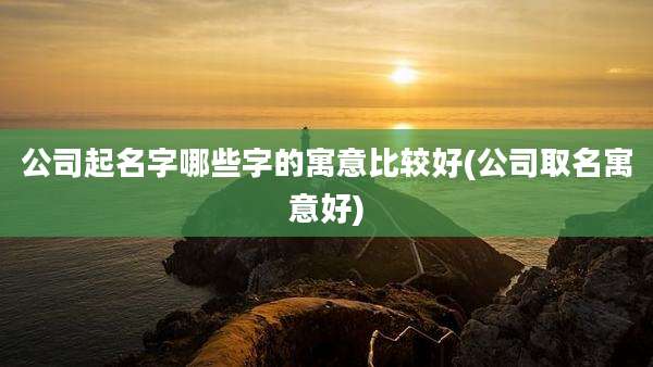 公司起名字哪些字的寓意比较好(公司取名寓意好)