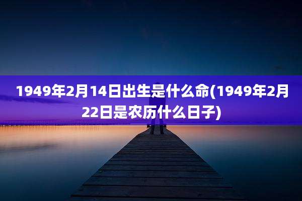 1949年2月14日出生是什么命(1949年2月22日是农历什么日子)