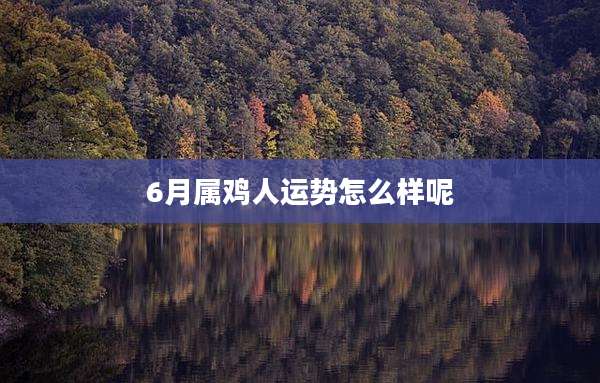 6月属鸡人运势怎么样呢