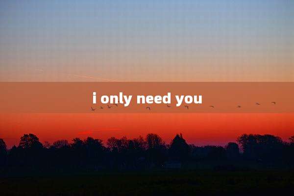 i only need you