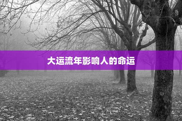 大运流年影响人的命运