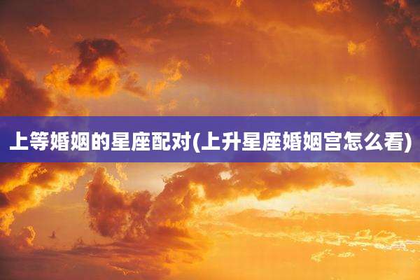上等婚姻的星座配对(上升星座婚姻宫怎么看)