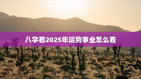 八字看2025年运势事业怎么看