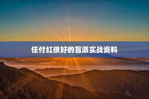 任付红很好的盲派实战资料