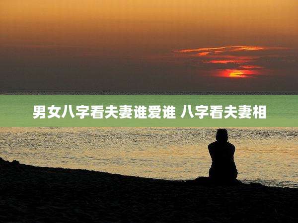 男女八字看夫妻谁爱谁 八字看夫妻相