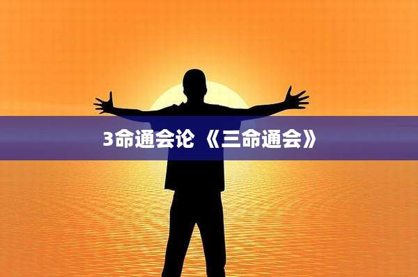 3命通会论 《三命通会》