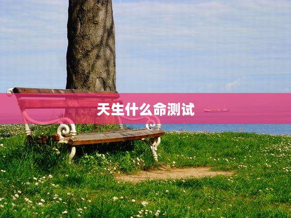 天生什么命测试