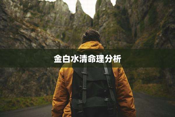 金白水清命理分析