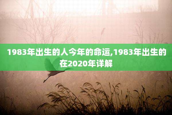 1983年出生的人今年的命运,1983年出生的在2020年详解