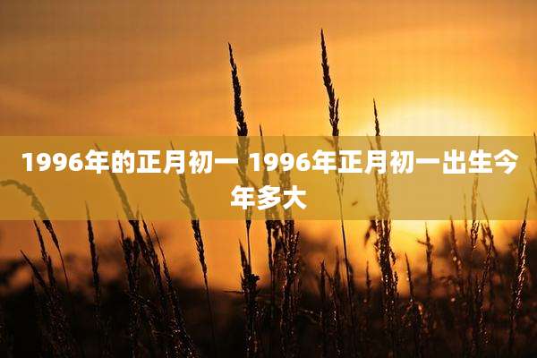 1996年的正月初一 1996年正月初一出生今年多大