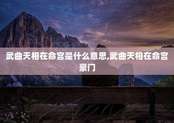 武曲天相在命宫是什么意思,武曲天相在命宫豪门