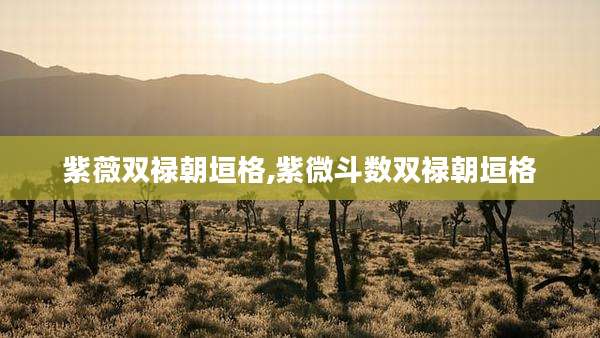 紫薇双禄朝垣格,紫微斗数双禄朝垣格