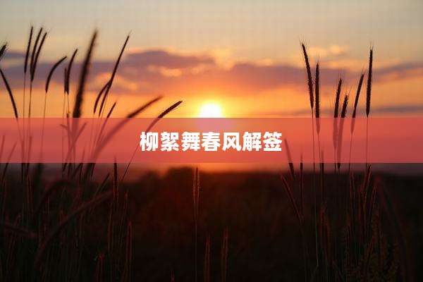柳絮舞春风解签