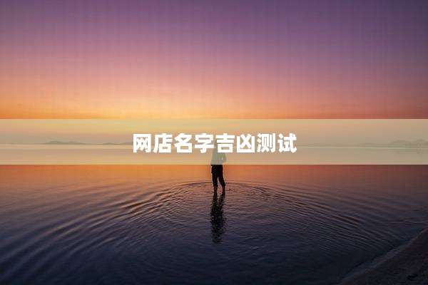 网店名字吉凶测试