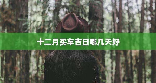 十二月买车吉日哪几天好