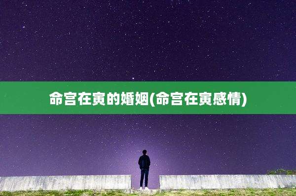 命宫在寅的婚姻(命宫在寅感情)