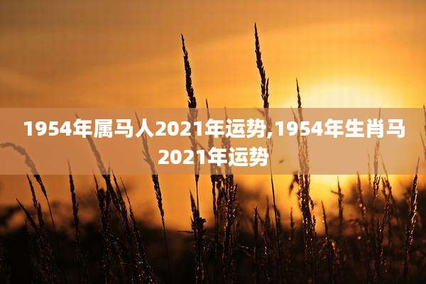 1954年属马人2021年运势,1954年生肖马2021年运势