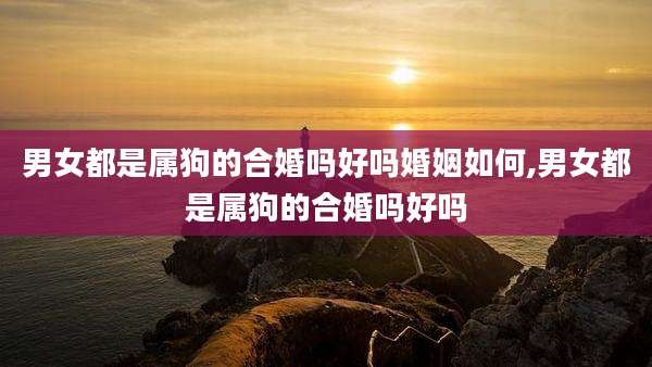 男女都是属狗的合婚吗好吗婚姻如何,男女都是属狗的合婚吗好吗