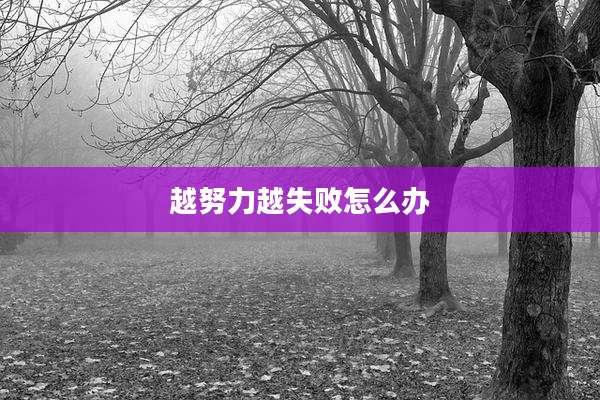 越努力越失败怎么办