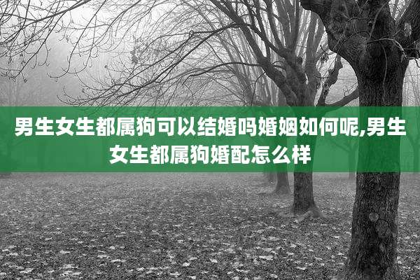 男生女生都属狗可以结婚吗婚姻如何呢,男生女生都属狗婚配怎么样